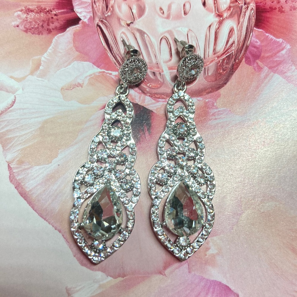 🌟 Rhinestone Crystal Party Wedding Earrings - Picture 4 of 5